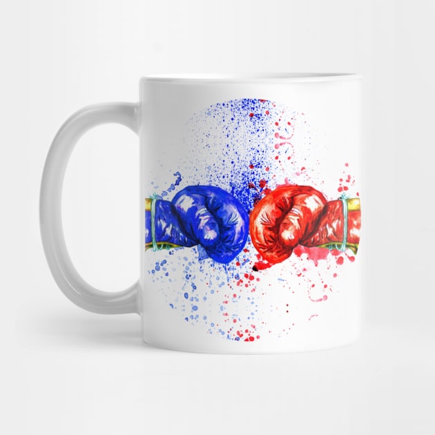 Red and Blue Boxing Gloves by AnnArtshock
